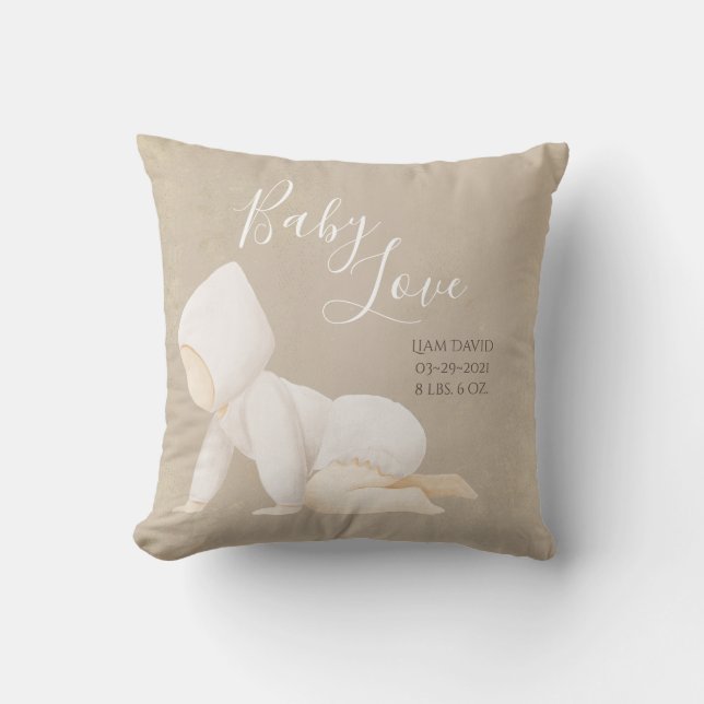 Baby Name Script Baby Love Keepsake  Cushion (Front)