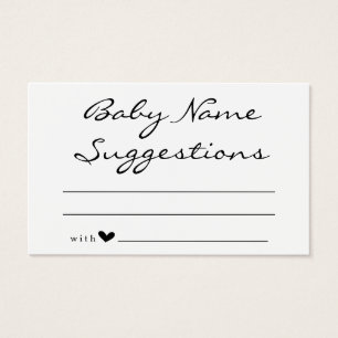 Baby Name Suggestions Card for Baby Shower
