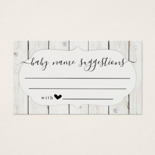 Baby Name Suggestions Card for Baby Shower