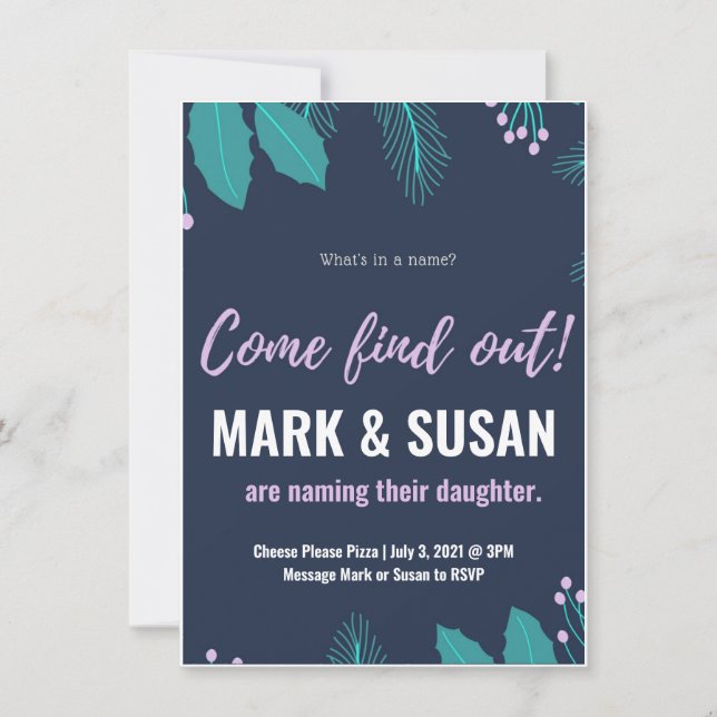 Baby naming ceremony invitation (Front)