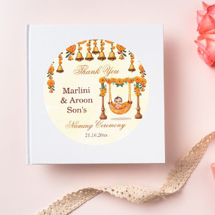 Baby Naming Cradle Indian Ceremony favour Classic Round Sticker