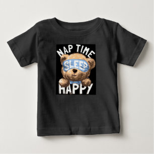 Baby Nap Time Sleep Happy Teddy Bear Graphic T-Shirt