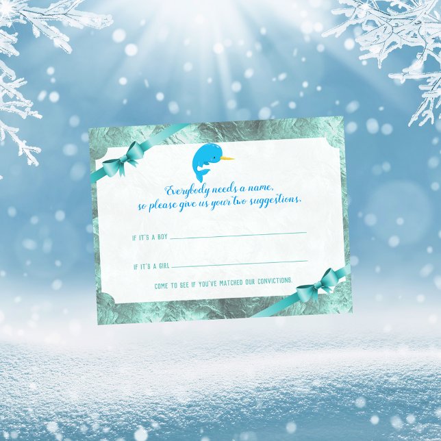 Baby Narwhal Baby Name Suggestion Shower Game Invitation (Creator Uploaded)