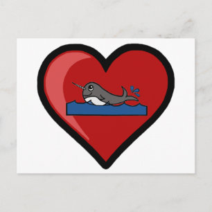Baby Narwhal Love Postcard