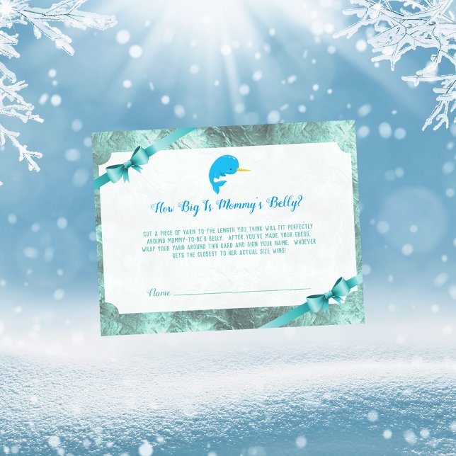Baby Narwhal Mummy's Belly Size Baby Shower Game Invitation (Creator Uploaded)