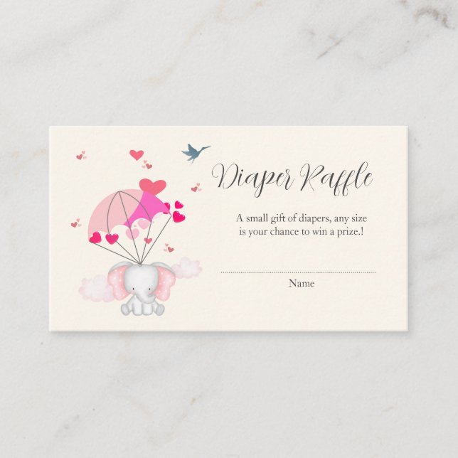 Baby Nelly Baby Shower Diaper Raffle Tickets Enclosure Card (Front)