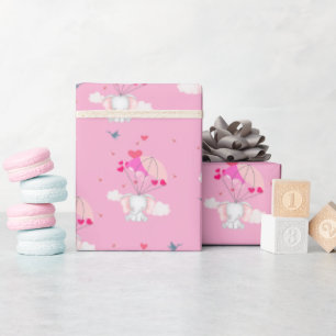 Baby Nelly on Pink Wrapping Paper