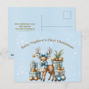 Baby Nephew's First Christmas Holiday Postcard