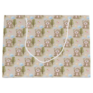 Baby Neutral Bear Forest Large Gift Bag