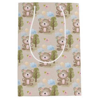 Baby Neutral Bear Forest Large Gift Bag