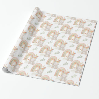 Baby Neutral Bunny Wrapping Paper