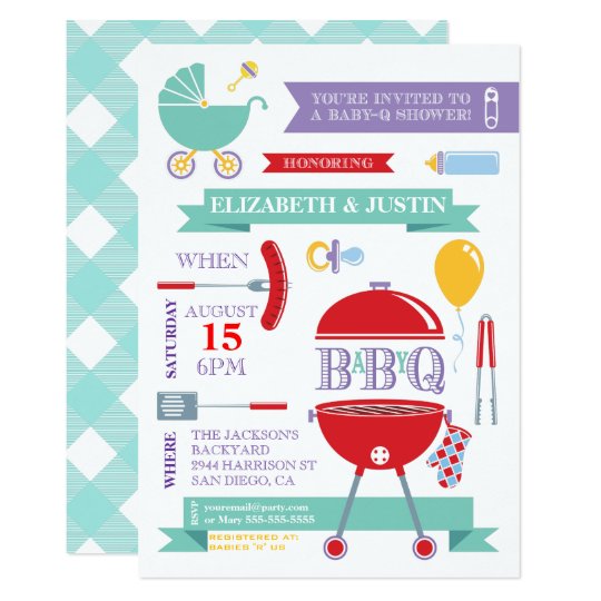 Baby Neutral - Modern BBQ Shower Invitation