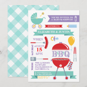 Baby Neutral - Modern BBQ Shower Invitation