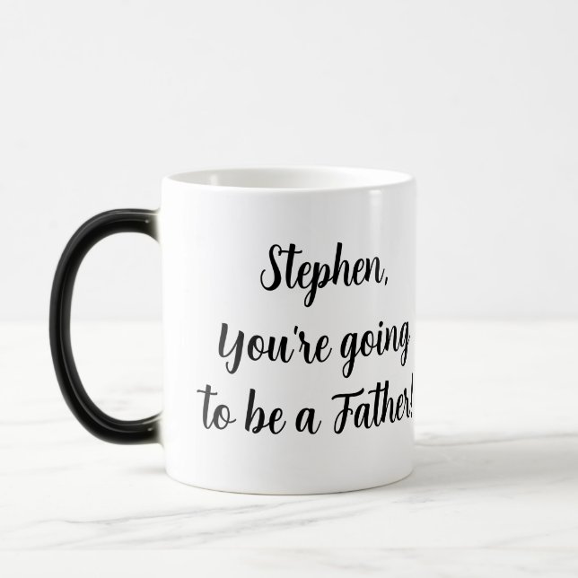 Baby New Father Dad Hidden Message Surprise Magic Mug (Left)