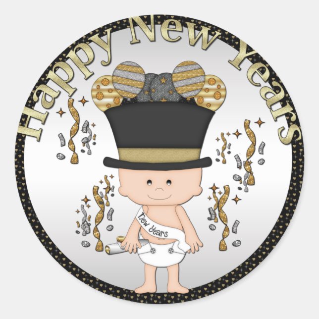 Baby New Years Eve Holiday sticker (Front)