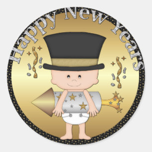 Baby New Years Holiday Sticker