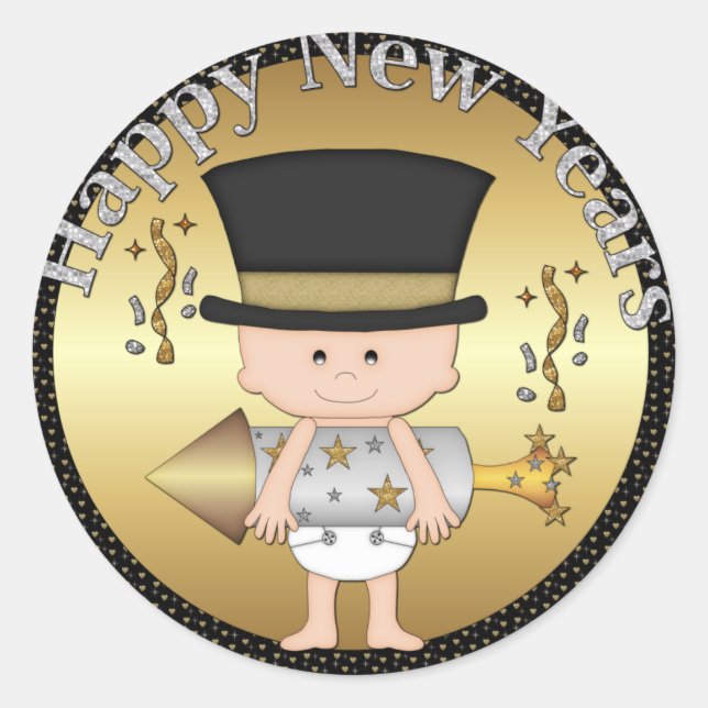 Baby New Years Holiday Sticker (Front)