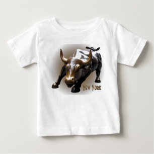 Baby New York Shirt Bull Statue Souvenir Shirt