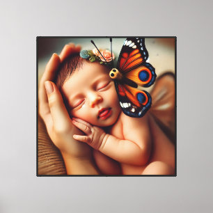 Baby Newborn Butterfly - Canvas Print