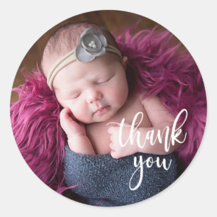 Baby Newborn Photo Thank You Sticker