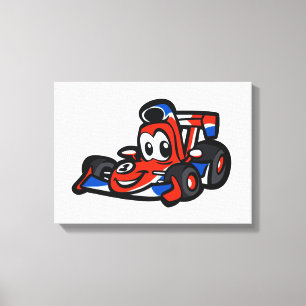 Baby Nice car cartoon  - Choose background colour Canvas Print