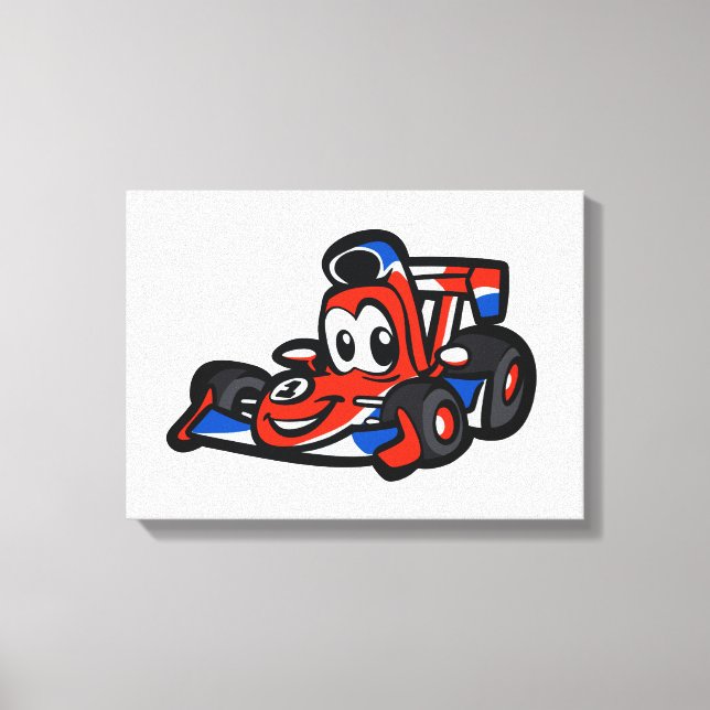 Baby Nice car cartoon  - Choose background colour Canvas Print (Front)