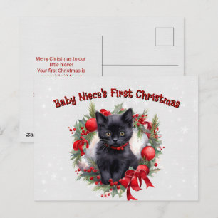 Baby Niece's First Christmas Holiday Postcard