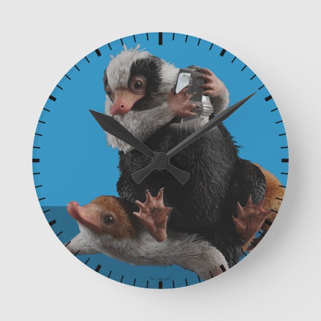 Baby Nifflers Find A Prize Round Clock (Front)