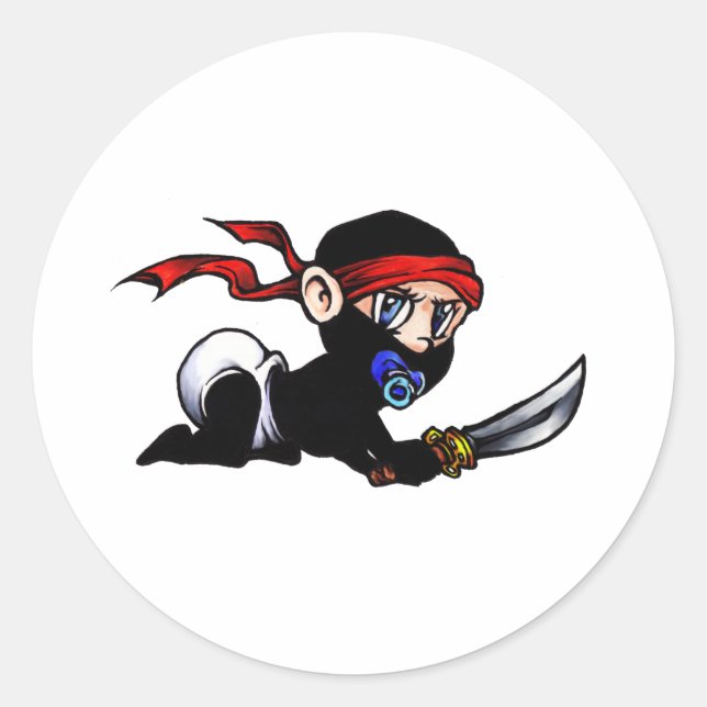Baby Ninja Infant Ninjutsu Classic Round Sticker (Front)