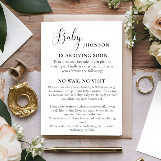 Baby No Visit No Vax Social Media Post Newborn Rul Invitation (Creator Uploaded)