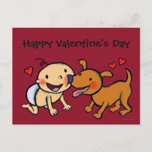 Baby Nose Kisses from the Dog Holiday Postcard (Front)