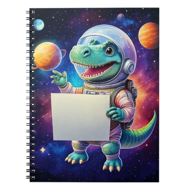 Baby notebook - Dinosaur in space - put your name (Front)