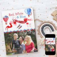 Baby Number Two Red White and Blue Photo Pregnancy