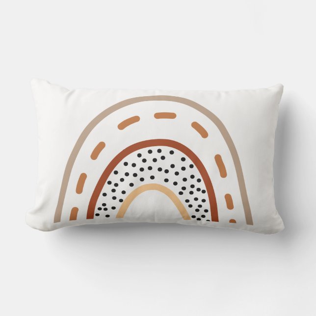 Baby Nursery Boho Rainbow Cushion in Earthy Color (Front)