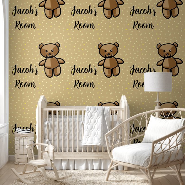 baby nursery teddy bear (add name) wallpaper (Kids)