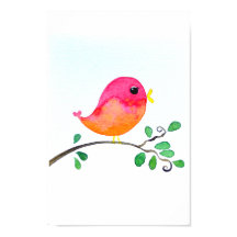 Baby Nursery wallart_  Watercolor Pink Bird