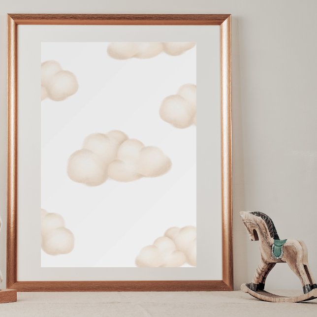 Baby Nursery Whimsical Floating Kitten Clouds  Poster (Creator Uploaded)