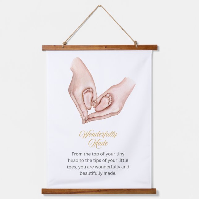 Baby Nursery Wood Topped Wall Tapestry (Front)