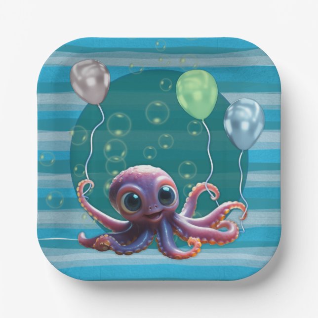 Baby Octopus Paper Plate (Front)