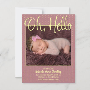 Baby Oh, Hello Flat Announcement Card