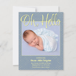 Baby Oh, Hello Flat Announcement Card