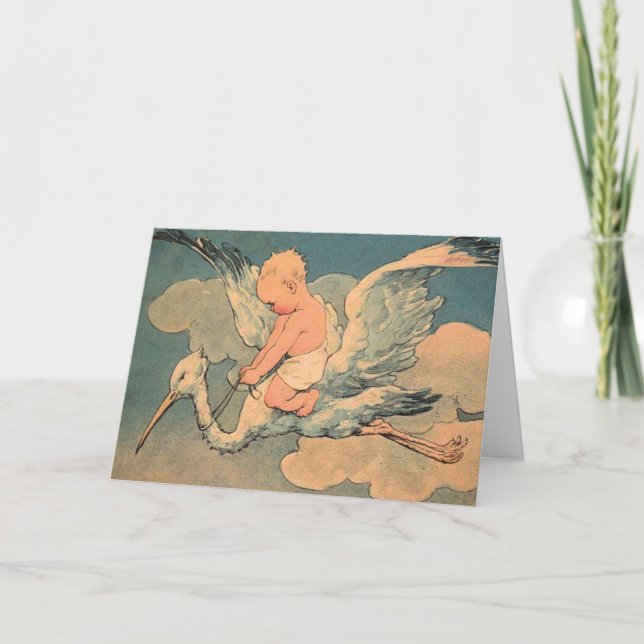 Baby on a Stork Card (Front)