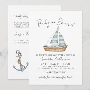 Baby On Board All In One Nautical Baby Shower Invitation