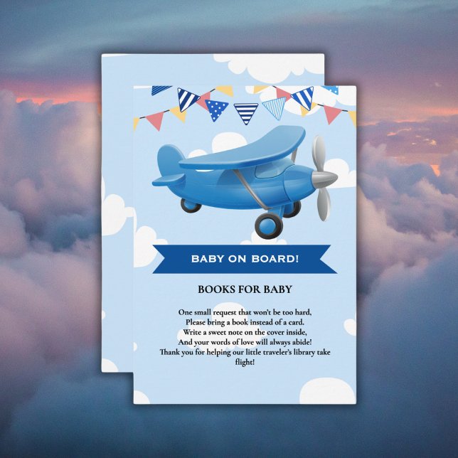 Baby on Board! Aviation Aeroplane Baby Shower Enclosure Card (Creator Uploaded)