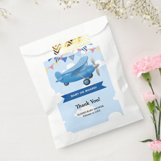 Baby on Board! Aviation Aeroplane Baby Shower Favour Bags (Sealed)