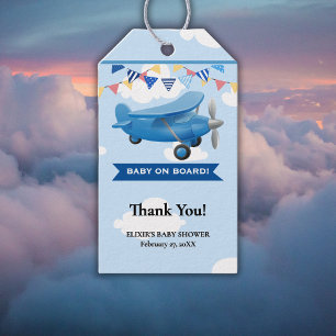 Baby on Board! Aviation Aeroplane Baby Shower Gift Tags
