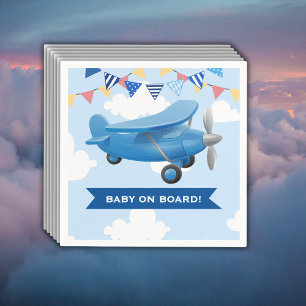 Baby on Board! Aviation Aeroplane Baby Shower Napkin