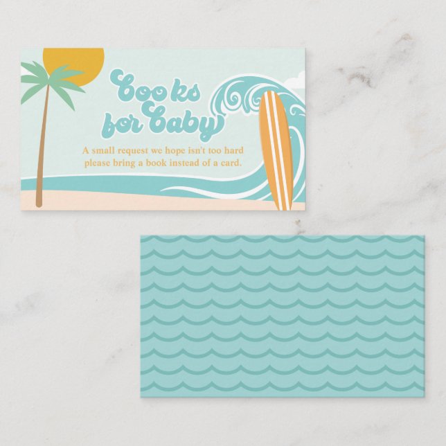 Baby on Board baby shower Books for Baby Enclosure Card (Front/Back)