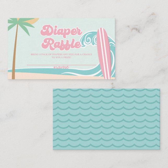 Baby on Board baby shower Diaper Raffle  Enclosure Card (Front/Back)