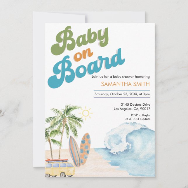 Baby on Board Baby Shower gender neutral Invitation (Front)